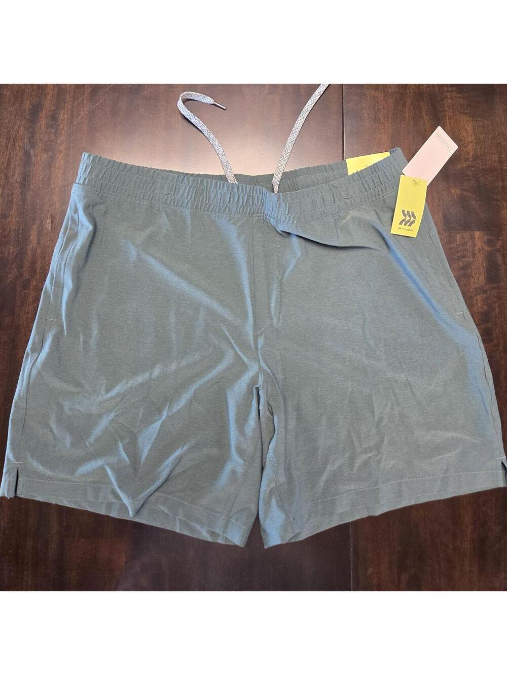 All in Motion Men's Grey and Green Shorts